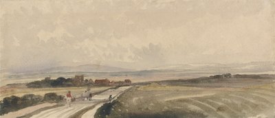 Bir Yorkshire Yolu (kağıt üzerine suluboya ve grafit) by Peter de Wint