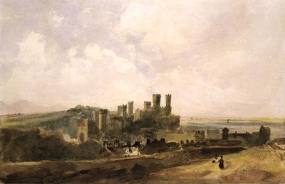 Caernarvon Kalesi (kağıt üzerine sulu boya) by Peter de Wint