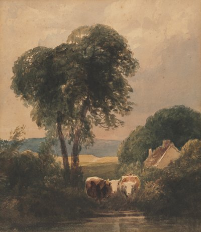 Sığır ile Galler Manzarası by Peter de Wint