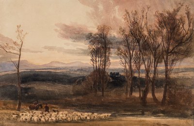 Winters Dusk, 1830 dolayları (kağıt üzerinde wc) by Peter de Wint
