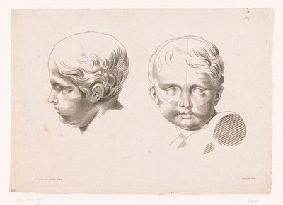 iki çocuk kafası Doğadan çizim ilkeleri, beşinci bölüm (seri başlığı) Vème Cahier De Principes Dessiné d