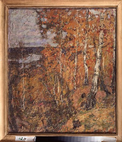Sonbahar Elegy. Pyotr Ivanovich Petrovichev'in (Pyotr Petrovichev) (1874-1947) tablosu, tuval üzerine yağlı boya by Petr Ivanovic Petrovichev