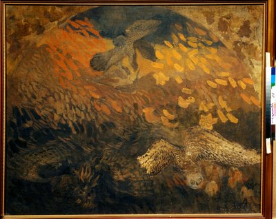 "La nuit" (Gece) Peinture de Pyotr Savvich Utkin (1877-1934) Tuval üzerine tempera 1904 Dim 103x124 cm Özel Koleksiyon by Petr Savvic Utkin