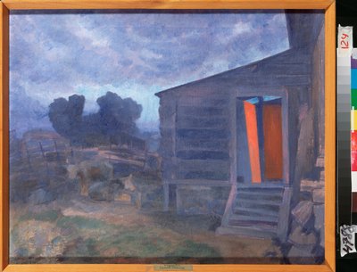 Mavi Manzara (Mavi Manzara) - Pyotr (Piotr, Petr) Savvich Utkin (Utkin) (1877-1934), tuval üzerine yağlı boya - Rus sanatı by Petr Savvic Utkin