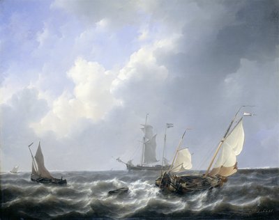 Zeeland Sularından Deniz Manzarası by Petrus Johann Schotel