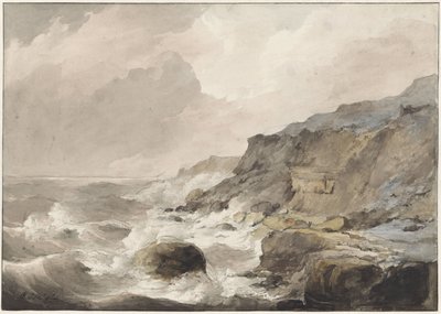 Boulogne sur Mer'de kayalık sahil by Petrus Johannes Schotel