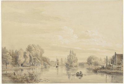 Vecht'ten Hofstede Slotzigt'e bakış by Petrus Josephus Lutgers