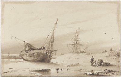 Sahildeki gemiler by Petrus Paulus Schiedges (I)