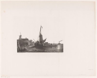 Kuru karada yelkenli gemi by Petrus Paulus Schiedges (I)