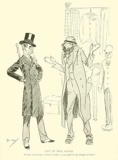 1890'lardan Phil May'in karikatürü (lito) by Phil May