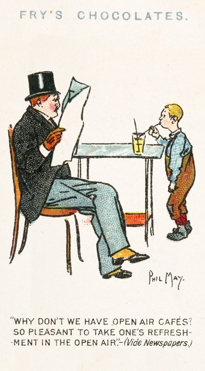 Phil May taslağı (renkli taş baskı) by Phil May