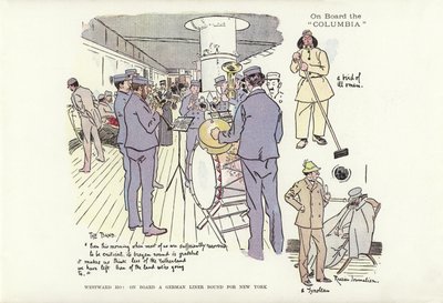 Westward Ho! On board a German liner bound for New York  by Phil May