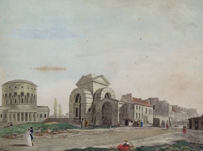 Barriere du Faubourg Saint-Martin, 1809 (kalem ve renkli aquatint) by Philibert Louis Debucourt