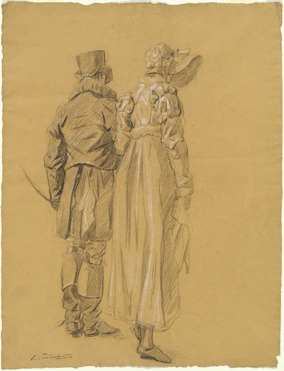 Arkadan Görülen Şık Bir Çift by Philibert d