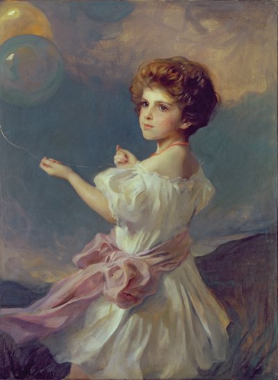 Balonlu kız (tuval üzerine yağlı boya) by Philip Alexius de Laszlo