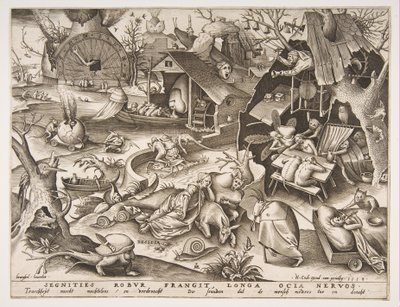 Tembel Desidia, Yedi Ölümcül Günah serisinden, 1558. by Philip Galle