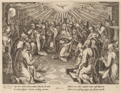 Pentekost by Philip Galle after Jan van der Straet