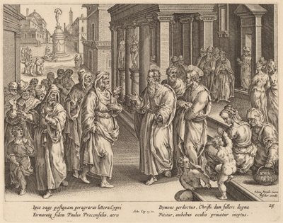 Aziz Paul Büyücüye İtiraz Ediyor by Philip Galle after Jan van der Straet