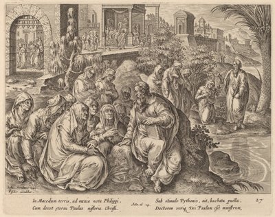 Aziz Paul, Bir Nehir Kenarında Filipi Kadınlarıyla Konuşuyor by Philip Galle after Jan van der Straet