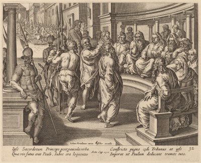 Aziz Paul, Baş Rahip önünde by Philip Galle after Jan van der Straet