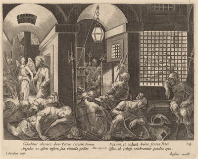 Aziz Peter, Hapishaneden Bir Melek Tarafından Teslim Edildi by Philip Galle after Jan van der Straet