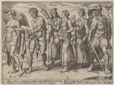 Servet, Emek, Özen, Tasarruf, Dolandırıcılık (Zengin Olmanın Dürüst ve Dürüst Olmayan Yolları) by Philip Galle, after Maerten van Heemskerck