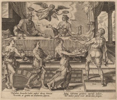 Basit Yemeklerinin Keyfini Çıkaran Emek ve Gayret by Philip Galle after Maerten van Heemskerck
