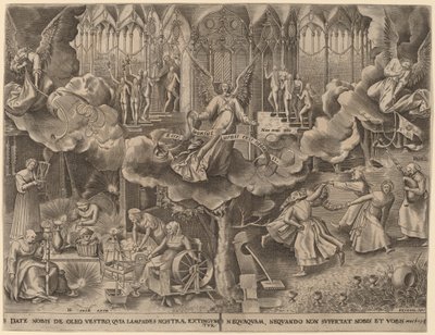 Bilge ve Budala Bakirelerin Meselleri by Philip Galle after Pieter Bruegel the Elder