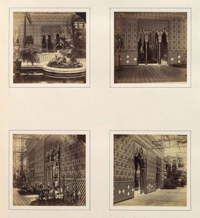 [Alhambra Avlusu Cephe Nefe Doğru, Elhamra Avlusu Giriş Yolu, Yandan Görünüm ..., yak. 1859. by Philip Henry Delamotte.
