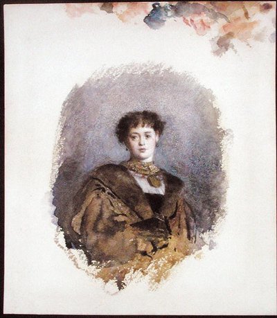 La Belle Yseult (kağıt üzerine sulu boya) by Philip Hermogenes Calderon