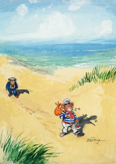Kasaba Faresi ve Taşra Faresi (kağıt üzerine guaj) by Philip Mendoza