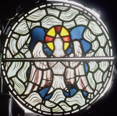 Kutsal Ruh, Yaratılış Penceresinden detay, 1861 vitray detayı, 120153 by Philip Webb