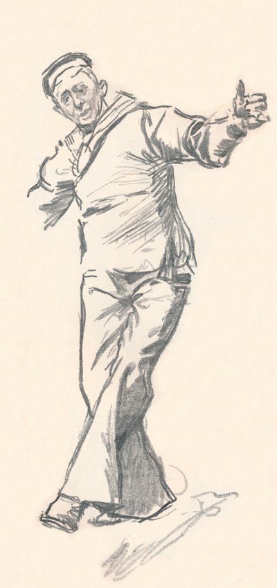 Phil May tarafından kurşun kalem eskizi, c 19. yüzyıl 1903-1904 by Philip William May