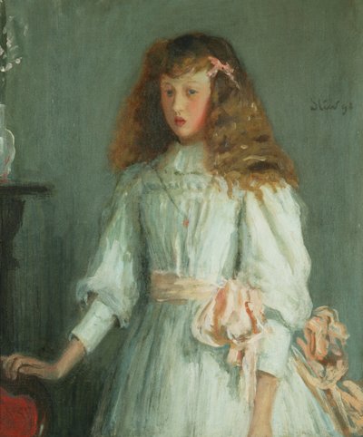 Beyaz Elbiseli Genç Bir Kız by Philip Wilson Steer