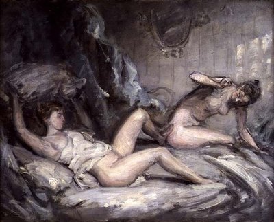 Yastık Savaşı (tuval üzerine yağlı boya) by Philip Wilson Steer