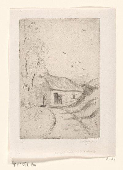 Bir ülke yolunda ev Chaumiere a Vleurgat (Brüksel) (orijinal başlık) by Philip Zilcken (signed by artist)