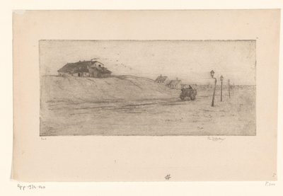 Evler, fenerler ve araba Banlieue de Bruxelles ile Peyzaj (orijinal başlık) by Philip Zilcken (signed by artist)
