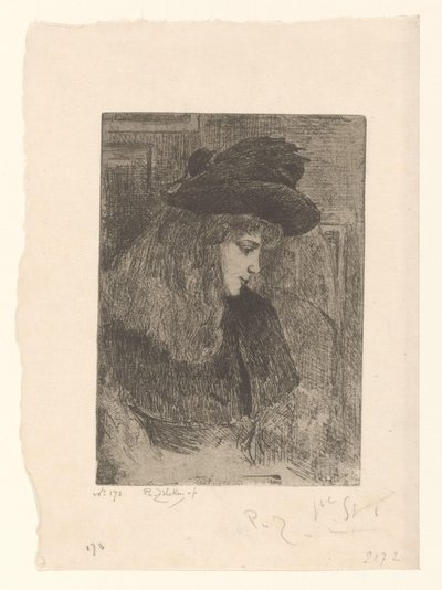 Meisje çapa koyar Sarı saçlı kız (orijinal başlık) by Philip Zilcken (signed by artist)
