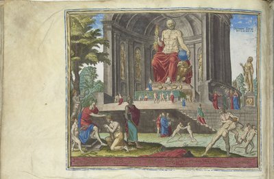 Dünyanın Sekizinci Harikası serisinden Olympia'daki Jüpiter Heykeli, 1572 by Philipp Galle