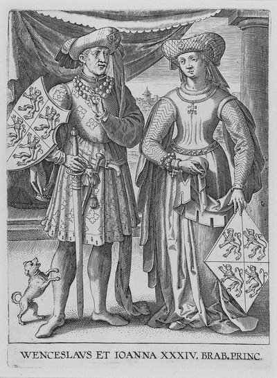 Wenceslaus I, Lüksemburg Dükü ve Joanna, Brabant Düşesi, yak. 1600 by Philipp Galle