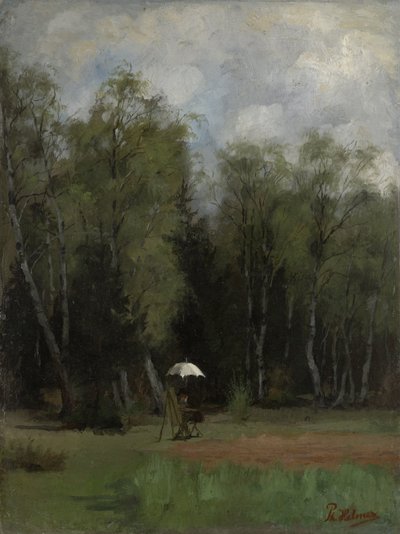 Ormanın kenarında ressam by Philipp Helmer