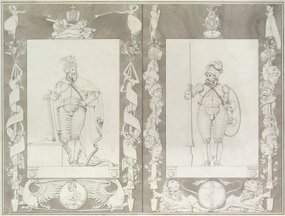 Charlemagne (742-814) ve Heymon, 1804-5 (kalem, mürekkep ve kağıt üzerinde yıkama) by Philipp Otto Runge