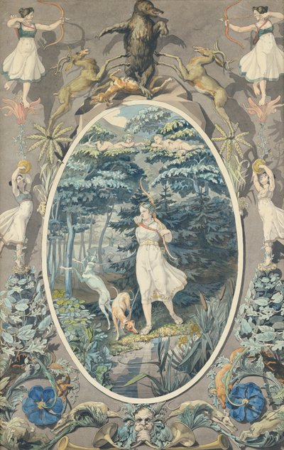 Avcılığın Sevinci, 1808-9 (kağıt üzerinde kalem ve wc) by Philipp Otto Runge