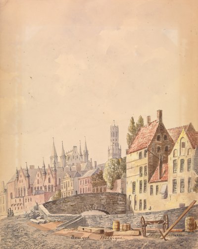 Bruges (kağıt üzerine suluboya) by Philippe Auguste de Peellaert