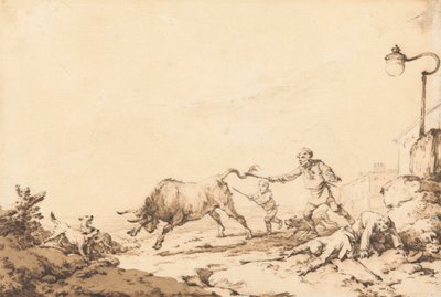 Bir Boğa Şarjı by Philippe Jacques de Loutherbourg