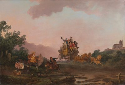 Bir Koç üzerinde Revelers by Philippe Jacques de Loutherbourg