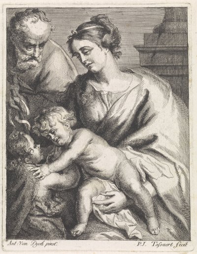John ile Kutsal Aile by Philippe Joseph Tassaert
