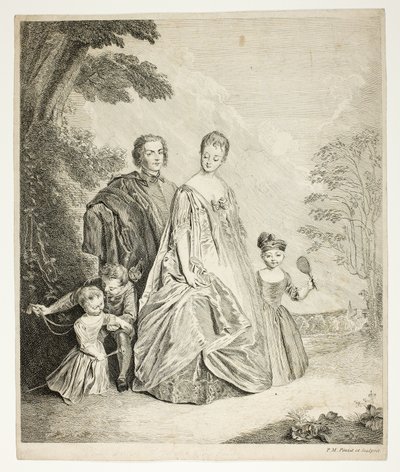 Philippe Mercier, İlk Karısı ve Ailesi olarak da adlandırılan Aile Gezinti Yolu by Philippe Mercier