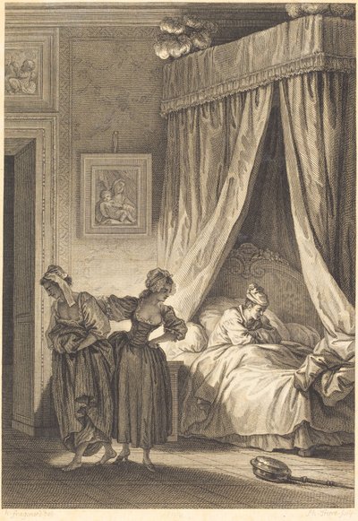 Üç dedikodunun bahsi: Hizmetçi by Philippe Triere and Antoine Jean Duclos after Jean Honoré Fragonard