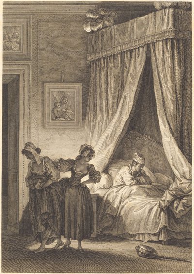 Üç dedikodunun bahsi: Hizmetçi by Philippe Triere and Antoine Jean Duclos after Jean Honoré Fragonard